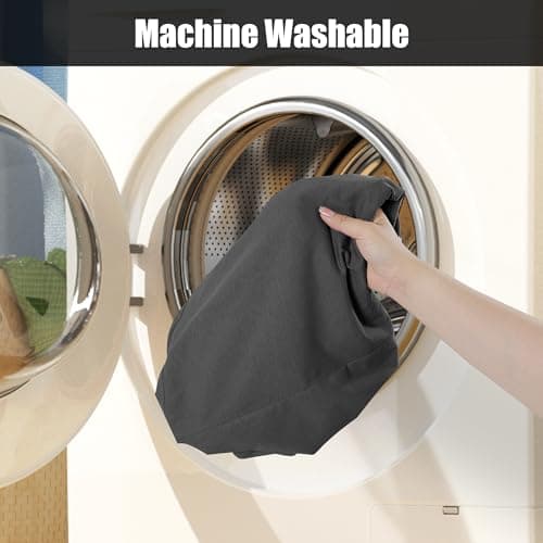 HOMBYS 100% Cotton Pillowcase for Cube Pillow-Soft and Breathable Cotton Pillowcase with Hidden Zip, 1 Pack Soft Stretch Cover Fits 90° (Do Not Include Pillow), Dark Grey 7