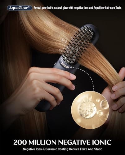 Fanttik Solo I10 APEX Portable Hair Straightener Brush, Cordless Straightening Comb with 113% Larger Heating Area, LED Display & Ceramic Coating, Ionic Technology & Safe Mode - Midnight 7