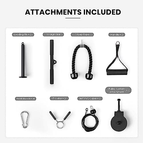 LIONSCOOL Multifunctional Wall Mounted Pull Up Bar with Pulley System (48" APART) 7