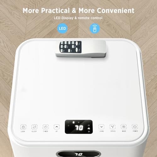 ZAFRO 8,000 BTU Portable Air Conditioners, Air Conditioner for Room Up to 350 Sq.Ft, 3-in-1 Portable AC Unit Cool & Dehumidifier & Fan Modes with Remote Control/Drain Hose, White 5