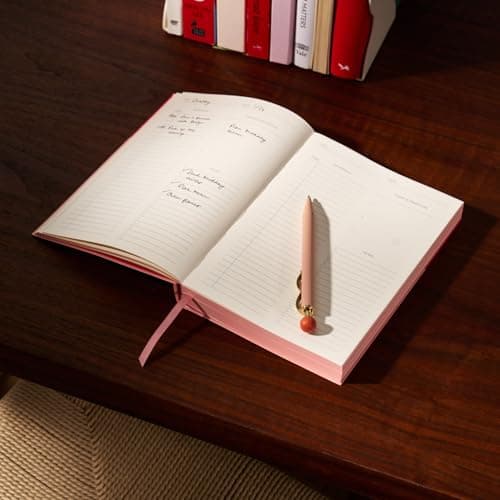 Papier Undated Daily Planner - Pink, 8.46"L x 6.02"W | Hardback Cover Notebook Diary, Write Personal & Work To-Do Lists & Organize Priorities | Includes Day Per Page Checklist, Monthly Views & Gridded Notes Pages 4