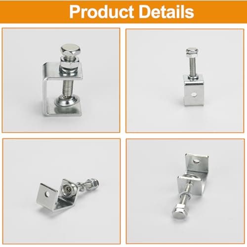 6 Pack Stainless Steel C Clamp - 1-3/16 Inch Small C Clamp Set, Heavy Duty Metal C Clamps Mini Tiger G-Clamp Adjustable U Clamps with Stable Wide Jaw Opening for Fixed Woodworking and Welding Mounting 5