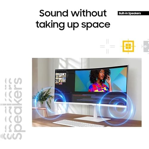 Samsung 34” ViewFinity (S65TC) Series Ultra-WQHD 1000R Curved Computer Monitor, HDR10, 100Hz, AMD FreeSync, Thunderbolt 4, Height Adjustable Stand, Built-in Speakers, Eye Care, LS34C650TANXGO, 2024 6