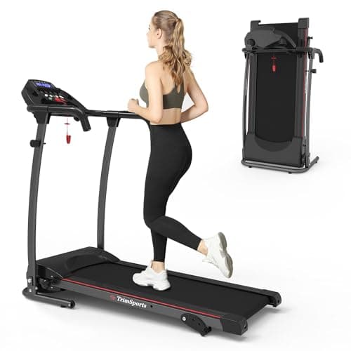MonSports Portable Foldable Treadmill with Incline for Running and Walking, Treadmill with LCD Monitor, Fitness Exercise Machine for Home & Office, 220 lbs Weight Capacity(Black)