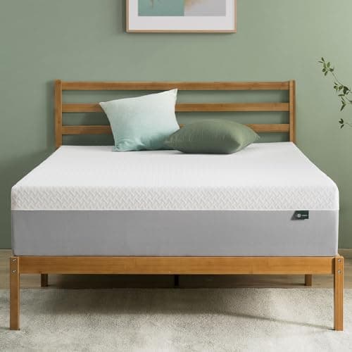 Zinus 12 Inch Green Tea Essential Memory Foam Mattress [New Version], Queen, Fiberglass Free, Medium Feel, Breathable Airflow Memory Foam, Certified Safe Foams & Fabric, Mattress in A Box