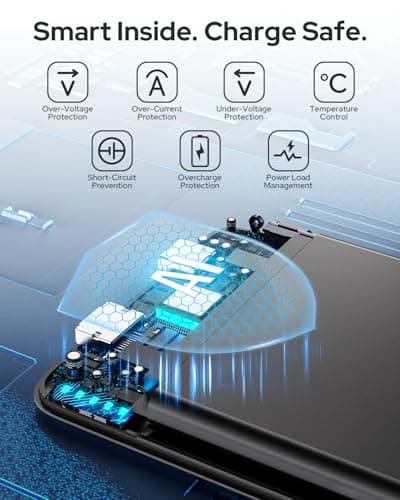 TRKOY for Magsafe Portable Charger,5000mAh Slim Wireless Magnetic Power Bank with USB C Charging,Travel Essential for Magsafe Battery Pack Compatible with iPhone 17/16/15/14/13/12 Series,Jet Black 7