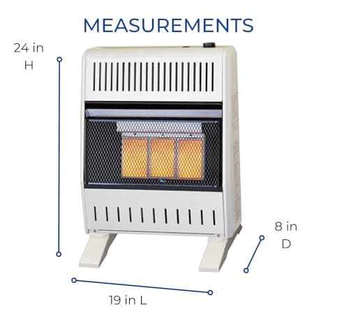 ProCom Heating Natural Gas Ventless Infrared Plaque Heater With Base Feet - 18,000 BTU, T-Stat Control - Model# MN180TPA-B 6