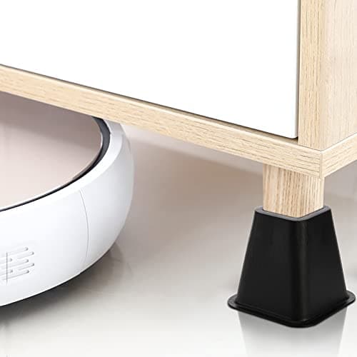 Mezchi 6 Pack Large Bed Furniture Risers, 6 inch Heavy Duty Couch Lift Risers for Sofa, Chair, Cabinet, Desk, High, Durable ABS Plastic, Premium Quality, Supports up to 2200 lbs, Black 6