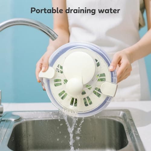 Salad Spinner Stainless Steel，Manual lettuce dryer With lid, basin, drain frame and non-slip base,lettuce spinner with Quick Spin,Spaghetti & Chip Strainer BPA Free,Easy Clean,5qt 7