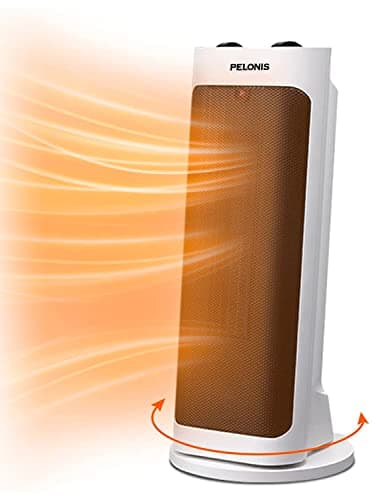PELONIS PH-19J 1500W Fast Heating, Programmable Thermostat, Easy Control, Widespread Oscillation, Over Heating & Tip-over Switch Protection, 17.767.72inch, White