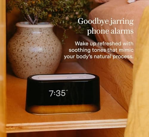 Loftie Alarm Clock with Sound Machine – Smart Alarm Clock with Light, White Noise, Bluetooth Speaker, Night Light Sound Machine, 100+ Sounds, Blackout Mode, No WiFi Mode, Optional Subscription - Black 5
