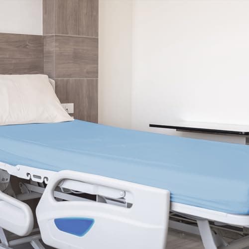 Hospital Bed Sheets Fitted 36" x 84" x 9", 2 Pack Blue Hospital Bed Sheets for Home & Hospital Care Beds, Soft Hospital Sheets with Elastic All Around 5