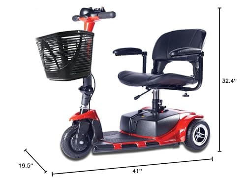 Zipr Roo 3 Wheel Mobility Scooter - Electric Powered Mobile Wheelchair Medical Aid - Folding Collapsible Compact for Travel, Seniors, Adults - Long Range Battery with Charger Basket Included 9