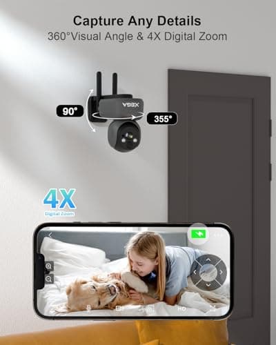 Xega 4G Cellular Security Camera Indoor Wireless, 2K PTZ No WiFi Camera for Home/RV/Travel/Pet/Baby with Phone App, Battery Powered Motion Detection Cloud/TF Built-in SIM Card(Subscription Required) 5