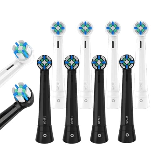 10 Pack IO Replacement Heads Compatible with Oral B iO 2 3 4 5 6 7 8 9 10 Series Electric Toothbrush, Brush Heads Compatible with Oral B iO Electric Handles, Black/White