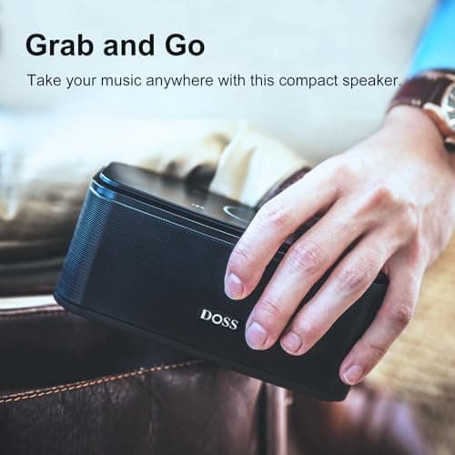 DOSS SoundBox Touch Wireless Bluetooth Speaker-12W HD Sound with Rich Bass, IPX5 Waterproof, 20H Playtime, Handsfree, for Gatherings, Home, Office, Outdoor, Travel-Black 6