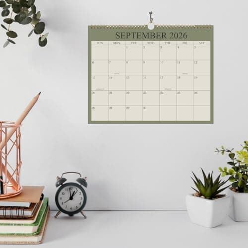 2026 Calendar - Wall Calendar 2026-2027 from January 2026 - June 2027, 18 Months Calendar with Premium Paper, Twin-Wire Binding & Hanging Hook, 8.5" x 11", Green 6