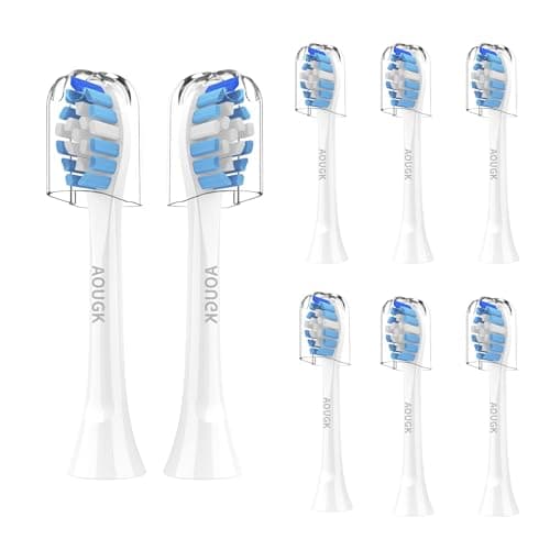 Replacement Toothbrush Brush Heads Compatible with Philips Sonicare Electric Rechargeable Toothbrushes, Tooth Brush Heads for Snap-on System, for Effective Cleansing and whitening, Pack of 8, White