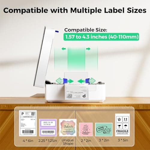 SVANTTO Bluetooth Thermal Shipping Label Printer 4x6, Compatible with Windows/Mac/Android/iOS, High-Speed 4x6 Label Printer for USPS, UPS, Ebay, Etsy, Shopify, Poshmark, Inkless Printing 5
