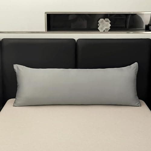 evoLive 100% Rayon Derived from Bamboo Cooling Breathable Body Pillow Cover/Pillowcases 21x54 inches with Hidden Zipper Closure (Grey, 21“X54“ Body Pillow Cover) 6
