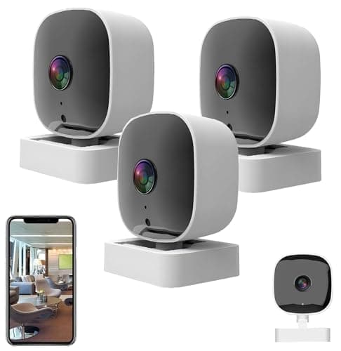 uojpt Crystal-Clear 2k Security Camera Color Night Vision, 24/7 Recording & Smart Alerts Easy Install, Window Cameras, Wi-Fi Cameras Wireless Indoor, 360° Panoramic Wide Angle View (3Pcs)
