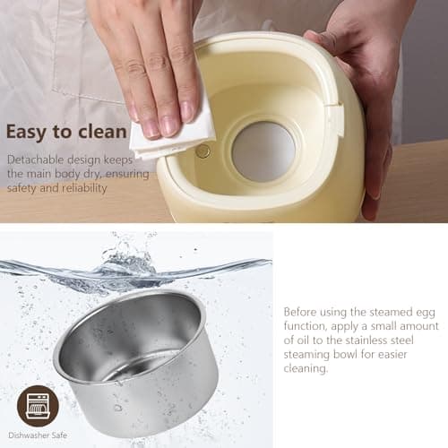 Rapid Egg Cooker, 6 in 1 Egg Cooker for Hard Boiled Eggs, Soft Boiled, Egg Custard, Electric Egg Boiler with Auto Shut Off and Beep Alarm, Smart Egg Maker for Home, Kitchen, Dorm, No BPA 5