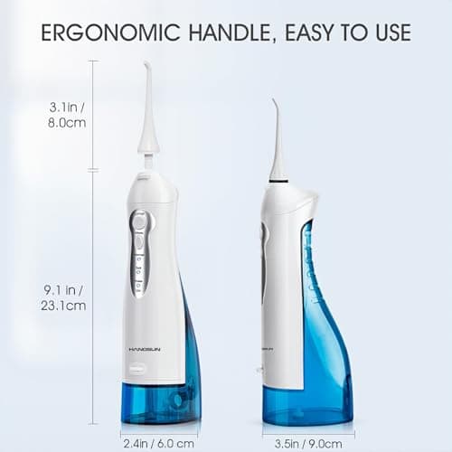 Hangsun Water Flosser Cordless Oral Irrigator Rechargeable Dental Water Jet HOC700 for Teeth Braces with 300ML Water Tank and 4 Jet Tips for Travel & Home Use 7