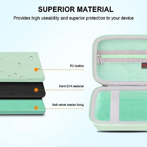 Elonbo Carrying Case for ORGBRO X1 Label Maker Machine, Portable Bluetooth Label Printer Storage Holder, Wireless Built-in Cutter Small Label Makers Handheld Sticker Maker Travel Bag, Green 5