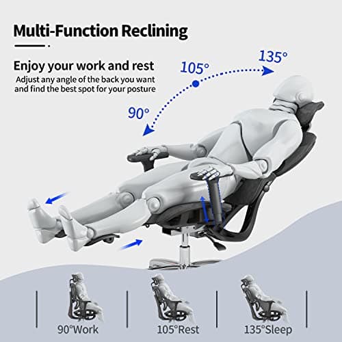 Ergonomic Office Chair Ergo3D Rolling Desk Chair with 3D Adjustable Armrest,High Back Desk Computer Chair Mesh Computer Executive Swivel Black 5