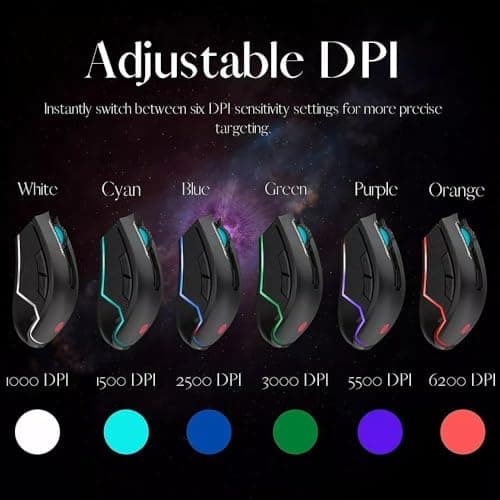 HP Wired Gaming Mouse LED RGB Backlit Adjustable 6200 DPI 6 Programmable Buttons Ergonomic USB Mice for Gamers 9