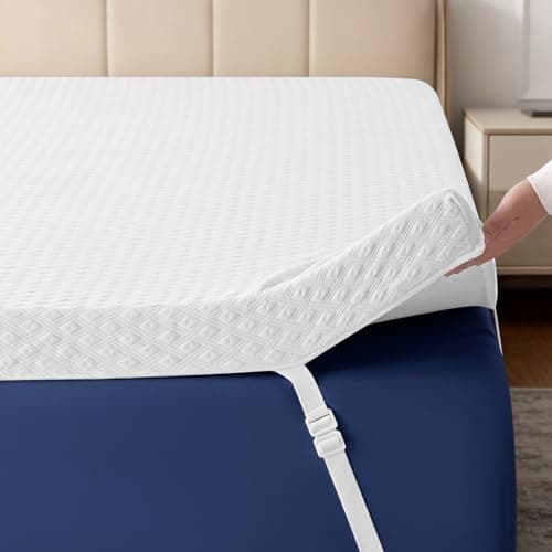 EDILLY 3 Inch Cooling Gel Memory Foam Mattress Topper King Size,with Removable & Washable Bamboo Cover,Soft Breathable Mattress Pad,Bed Topper for Back Pain Relief (76x80)
