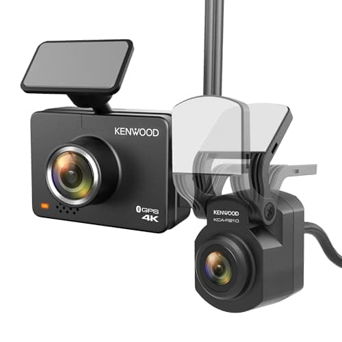 KENWOOD DRV-A610WDP Dash Cam Front and Rear with GPS, 4K/2K Dash Camera for Cars, Trucks & RVs, Bluetooth & WiFi Support, Loop Recording, G Sensor, Motion Detection, Includes 64GB Micro SD Card