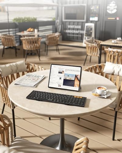 ProtoArc Foldable Bluetooth Keyboard, XK01 Full-Size Portable Wireless Keyboard for Travel, 105 Keys, 0.65" Keycaps, Multi-Device Sync for iPad Tablet Smartphone Laptop PC Windows iOS Android, Black 9