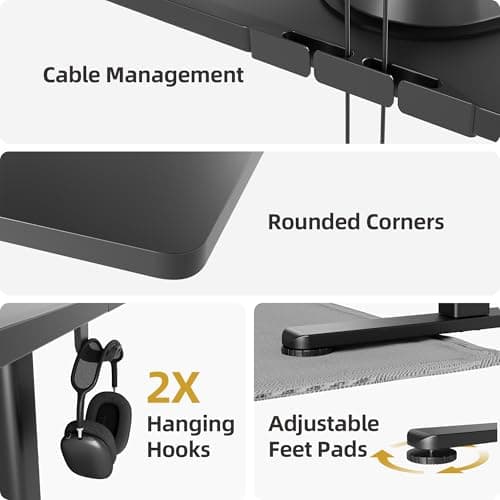 INNOVAR 48" Electric Standing Desk, Work & Gaming, Black 7