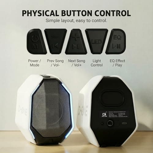 IBALL·BOX Computer Speakers for Desktop PC, Gaming PC Speakers for Desktop – USB-C, Bluetooth 5.3, 3.5mm AUX, AC Powered External Audio with Rich Stereo bass, Laptop/Mac, RGB Lights, White, 30W 6