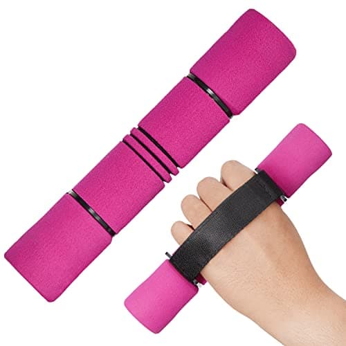 Yes4All 2lbs Adjustable Dumbbell Hand Weights Set Of 2 for Women's Walking or Travel Exercise with Adjustable Straps, Foam Cover, and Color Coded Weight, Anti Slip