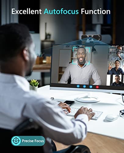 NBPOWER 1080P 60FPS Streaming Camera Webcam with Microphone and Fill RGB Light,Autofocus,Work with Laptop/Desktop Computer/Winsdows/Mac OS/PC Computer for Camera 5