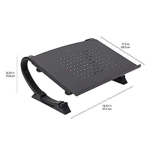 Amazon Basics - Adjustable Monitor Stand, Laptop Riser for Desk, Holds Laptops, Monitors and Printers up to 22 Pounds, Black 5