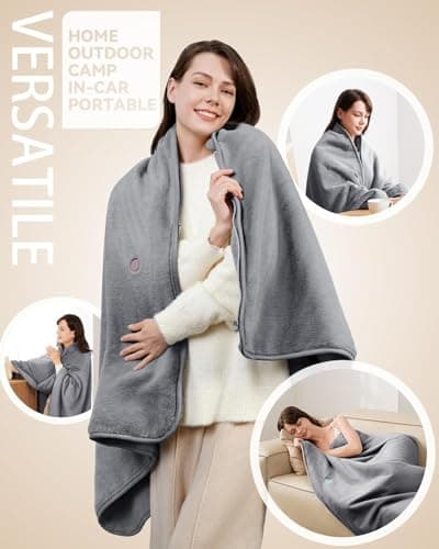 RayoLife Rechargeable Cordless Heated Blanket – Battery Operated & Battery Powered Heated Blanket, Warm Throw for Outdoor, Car & Home, Works with External Battery Pack (Battery Not Included) 7