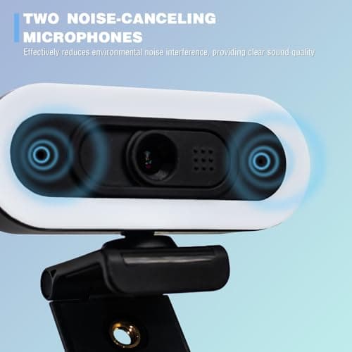 Svcouok W4 2K Autofocus Webcam with Dual Mics & LED Light, 1080P 60fps/2K 50fps, USB Streaming Camera for PC, Laptop, Switch 2, Desktop - Plug and Play 9