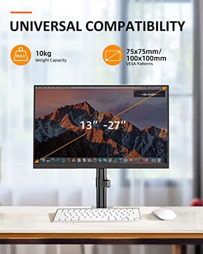 Suptek Single Monitor Mount, Adjustable Monitor Arm Desk Mount Stand for 1 / One Screen up to 32 inch Screen(MD9401) 7