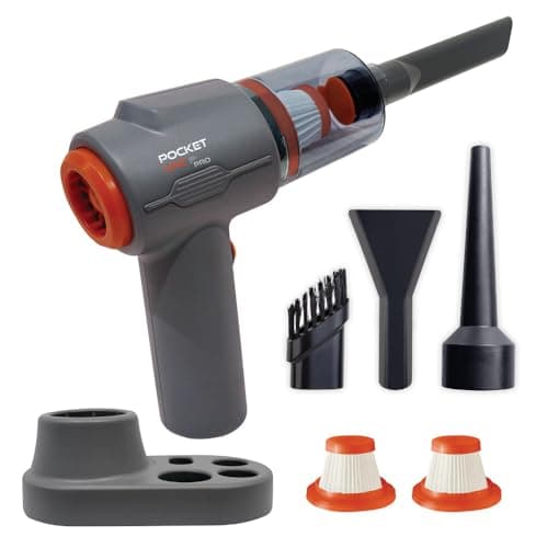 Pocket Vac PRO Handheld Vacuum and Docking Station, Compact Wireless Vacuum Cleaner, Lightweight Powerful for Home Kitchen Car Corner Upholstery Pet Hair Dust Crumbs Cleaning