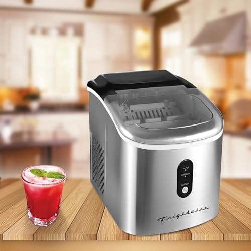 Frigidaire EFIC103-AMZ-SC Counter Top Maker with Over-Sized Ice Bucket, Stainless Steel, Self Cleaning Function, Heavy Duty, Stainless 7