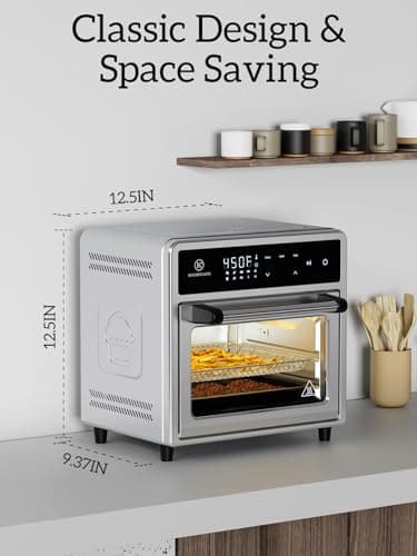Kitchen Elite Air Fryer Toaster Oven Combo,10-in-1 12.6QT Compact Countertop Oven,9 Touch Screen Presets & 1 DIY Function,Easy Digital Controls,4 Accessories Included 5