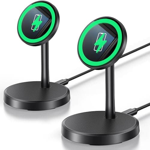 Xiauodo Magnetic Wireless Charger iPhone, 2 Pack 15W Fast Mag-Safe Charger Stand for iPhone 17/17 Air/17 Pro/17 Pro Max 16/15/14/13/12 Series, Wireless Charging Station for Pad/AirPods