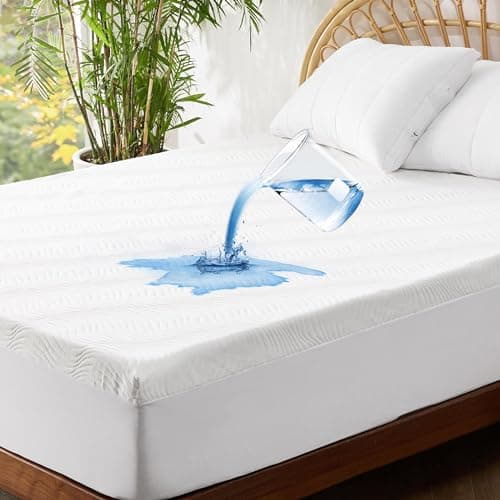 Bedsure Full Size Waterproof Mattress Protector, Viscose Made from Bamboo Cooling Mattress Cover Breathable Soft 3D Air Fabric Noiseless Bed Pad Cover 8-21 Inches Deep Pocket