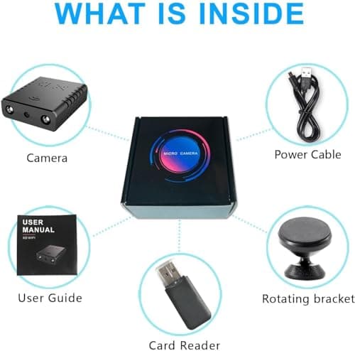 Smallest Wireless WiFi Hidden Camera,HD1080P Video Recording Live Feed,Portable Camera,Nanny Cam,Baby Monitor with Night Vision,Motion Detection,Cloud Storage,Remote Viewing for iOS Android Phone APP 9