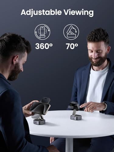 UGREEN MagFlow Qi2 Magnetic Foldable Charging Station, 2-in-1 Fast Wireless Charger Compatible with iPhone 17/17 Air/17 Pro/17 Pro Max 16 15 14 13 12, Airpods3 2 Pro (No AC Adapter), Dark Grey 6