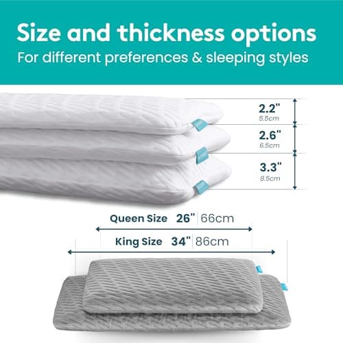 BLISSBURY Stomach Sleeping Pillow – Ultra Thin 2.6" Memory Foam for Neck and Cervical Support | Flat Pillow for Belly Sleeper | Low Loft Design for Comfort and Better Sleep 6