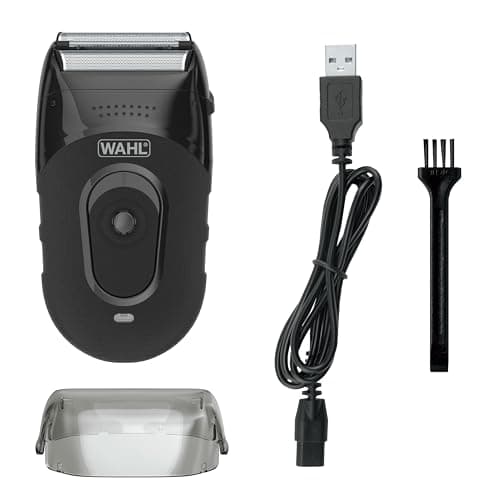 Wahl Compact Rechargeable Lithium Ion Shaver Kit with Hygienic Rinseable Foils & Cutter Bar with Dual Flexible Foils That Move with The Contours of Your Face - 7065